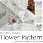 jinchan Grey Floral Linen Curtains 96 Inch Farmhouse Rod Pocket 2 Panels