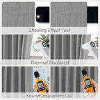 Guken 100% Blackout Linen Curtains 72 Inch Length 2 Panels Set for Living Room Bedroom Back Tab Thermal Insulated Black Out Linen Drapes Room Darkening Window Curtains,Dark Grey