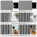 Guken 100% Blackout Linen Curtains 72 Inch Length 2 Panels Set for Living Room Bedroom Back Tab Thermal Insulated Black Out Linen Drapes Room Darkening Window Curtains,Dark Grey