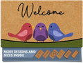 Barnyard Designs Natural Coco Coir Non-Slip Doormat (17x30, Spring Birds)