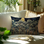 Rustic William Morris Night Forest Green Moon Decor Pillow Covers 12x20,Vintage Botanical Nature Landscape Decorative Throw Pillow Covers for Home Bedroom Living Room