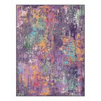 RELEANY Washable 2'x3' Abstract Area Rug for Living Room Purple Multi
