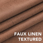 H.VERSAILTEX Bedroom Curtains Blackout Linen Blackout Curtains 84 Inches Long, 100% Blackout Thermal Textured Linen Look Curtain Draperies Grommet with White Liner, 2 Panels, Washed Spice
