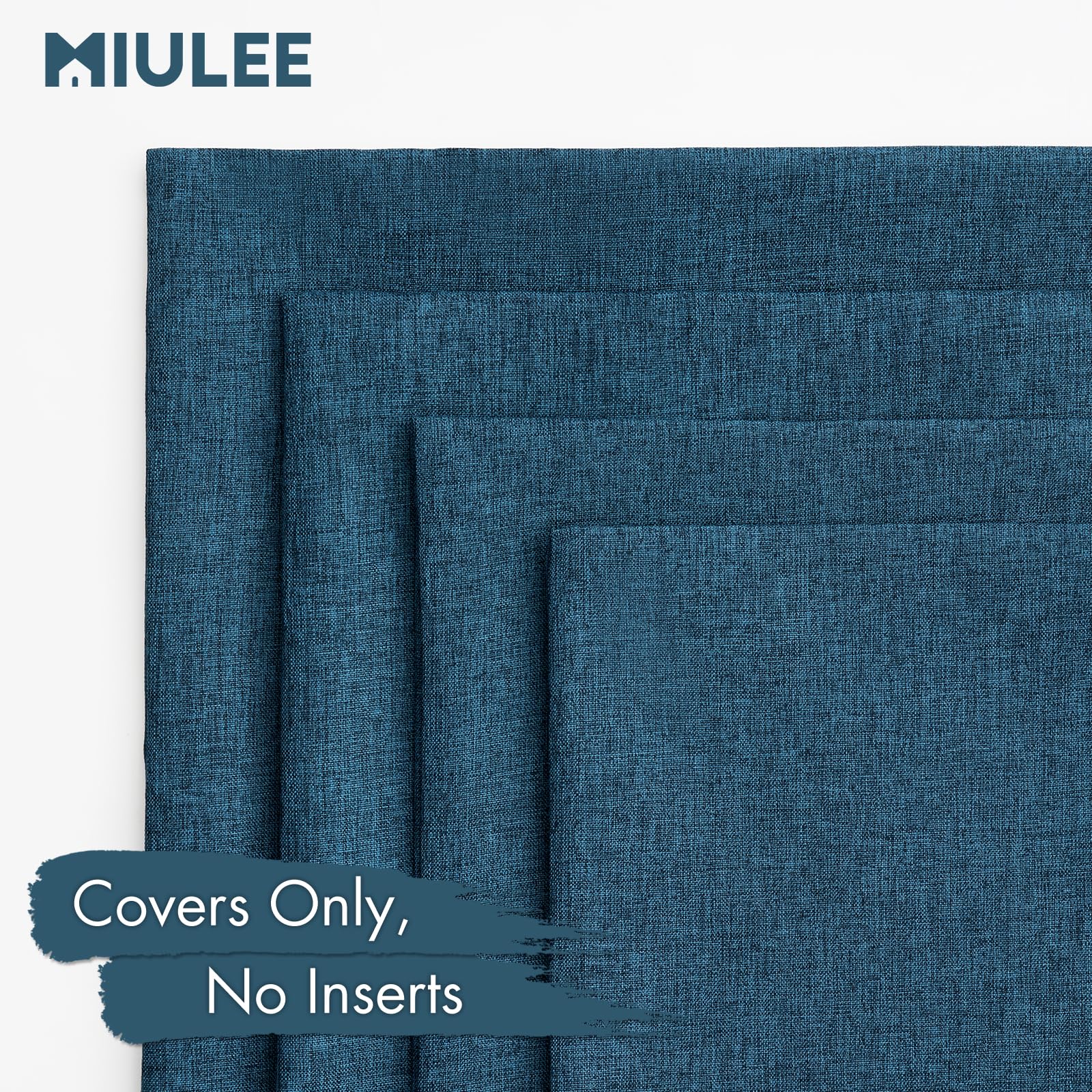 MIULEE Pack of 4 Decorative Outdoor Throw Pillow Covers Linen Waterproof Pillow Covers Summer Farmhouse Cushion Cases for Patio Garden Tent Balcony Couch Sofa 18x18 Inch Navy Blue