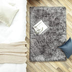 Ashler HOME DECO Soft Fox Faux Fur Chair Couch Cover Area Rug for Bedroom Floor Sofa Living Room Black White Rectangle 3 x 5 Feet