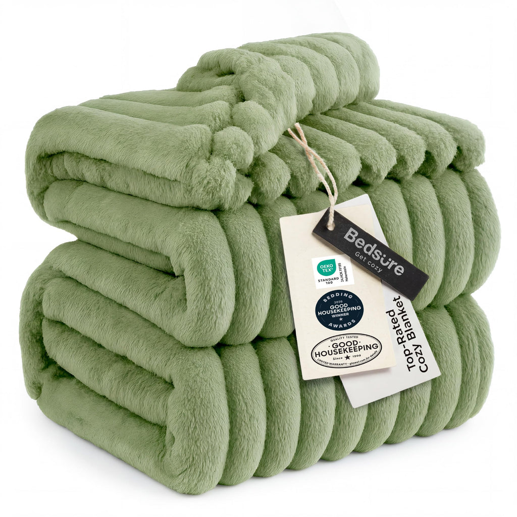 Bedsure Soft Cal Size Blanket for Bed Beige 102"x96"