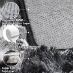 ONASAR Black and White Area Rugs for Living Room, 5x8 Fluffy Bedroom Rug, Soft Plush Shag Floor Carpet for Nursery Kids Girls Boys Teen Baby Dorm Bedside Playroom Indoor Home Decor Aesthetic