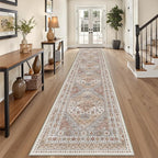 Restydon 3x14 Long Runner Rugs for Hallway Vintage Washable Rug, Orange