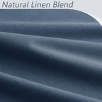 Denim Blue 100% Blackout Linen Curtains 120 Inch Length 2 Panels Set for Living Room Bedroom Back Tab Thermal Insulated Black Out Drapes Room Darkening Farmhouse Style for Bedroom Window Curtains