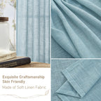LAMIT Semi Sheer Linen Curtains 63 Inch for Living Room 52 x 63 Inch