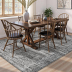 UERMEI 5x7 Area Rug Living Room Rugs - Washable Neutral Modern Abstract Soft Thin Rug Indoor Floor No Slip Rug Carpet for Bedroom Under Dining Table Home Office Decor - Dark Gray