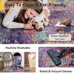 RELEANY Washable 2'x3' Abstract Area Rug for Living Room Purple Multi