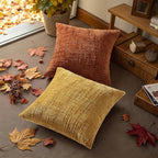 decorUhome Rust Chenille Throw Pillow Covers 18x18 Set of 2 Textured Soft Cozy Slubby Couch Pillow Covers Modern Farmhouse Boho Decorative Pillow Cases for Bed Sofa Living Room
