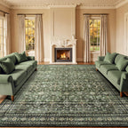 9x12 Area Rugs for Living Room, Green Washable Non-Slip Large Carpet