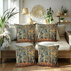 Rustic William Morris Inspired Autumn Forest Decor Pillow Covers 18x18 Set of 4,Fall Home Room Decor, Vintage Botanical Nature Decorative Throw Pillow Covers for Home Bedroom Living Room
