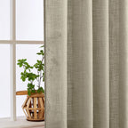 MIULEE Oatmeal Linen Curtains 52x84 Inch 2 Panels for Bedroom Living Room