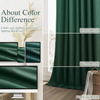 Guken Dark Green 100% Blackout Curtains 96 Inch Length 2 Panels Set for Living Room Bedroom Back Tab Thermal Insulated Black Out Linen Drapes Decor 52x96 Long