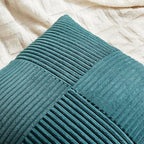 Fancy Homi 2 Packs Teal Lumbar Decorative Throw Pillow Covers 14x22 Inch for Living Room Couch Bed Sofa, Rustic Farmhouse Boho Home Decor, Soft Striped Corduroy Rectangle Accent Cushion Case 35x55 cm