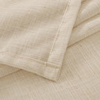 BGment Natural Linen Curtains 54 Inch Length for Short Windows, Burlap Drapes Semi Sheer Light Filtering with Rod Pocket Rustic Lightweight for Living Room, 2 Panels Set, 42 Inch Wide Each Panel