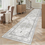 Madane Washable Runner Rugs 2x10 Long for Hallway Kitchen, Grey