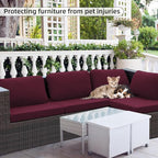 Outdoor Cushion Covers Set,8PCS Patio Furniture Couch Seat Slipcovers, Replacement for Sofa Sectional Chair(Cover，Only)
