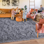 Rugs for Living Room 6x9, Soft Shaggy Modern Shag Area Rug for Bedroom, Upgrade Non-Slip Plush Fluffy Carpet for Kids Boys Girls Room Home Decor Aesthetic, Grey
