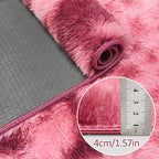 Tie-Dyed Red 3x10 Machine Washable Runner Rugs for Hallway Soft Fluffy Shaggy Bedside Rugs for Bedroom Living Room Indoor Floor Carpet for Kids Girls and Boys Nursery Rooms Home Decor Aesthetic