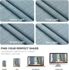 Joydeco Blackout Curtains for Bedroom - 100% Light Blocking 2 Panels Sky Blue Drapes 66" W x 90" L, Thermal Insulated Room Darkening Curtains, Linen Textured for Living Room, Rod Pocket & Back Tabs