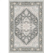 OPPODREAM Soft 6x9 Area Rugs, Washable Rug 6x9 with Non Slip Backing, Faux Cashmere Low-Pile 6 x 9 Carpet, Greenish Grey