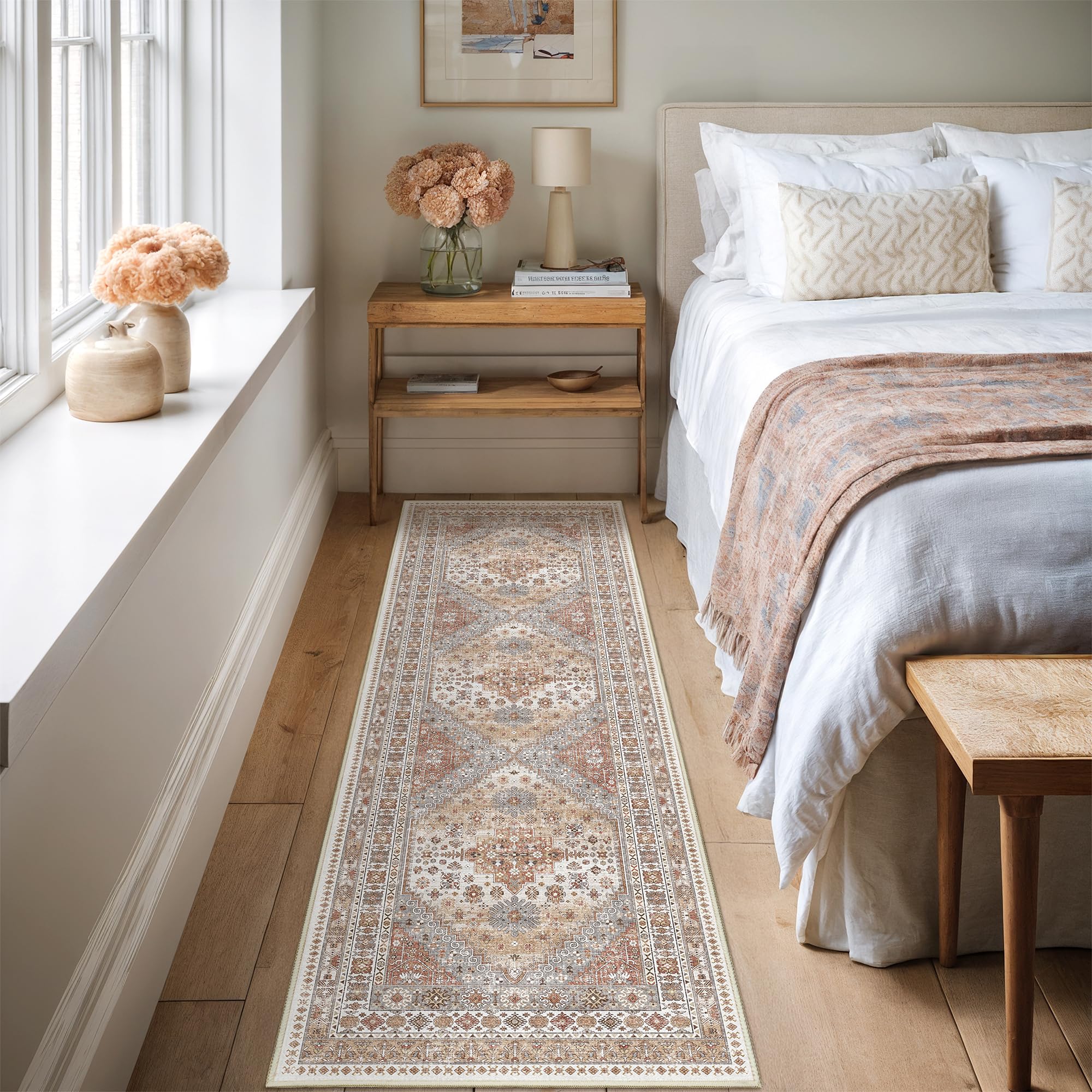 Restydon Kitchen Runner Rug Non Slip Washable Rugs 2.5x8, Orange