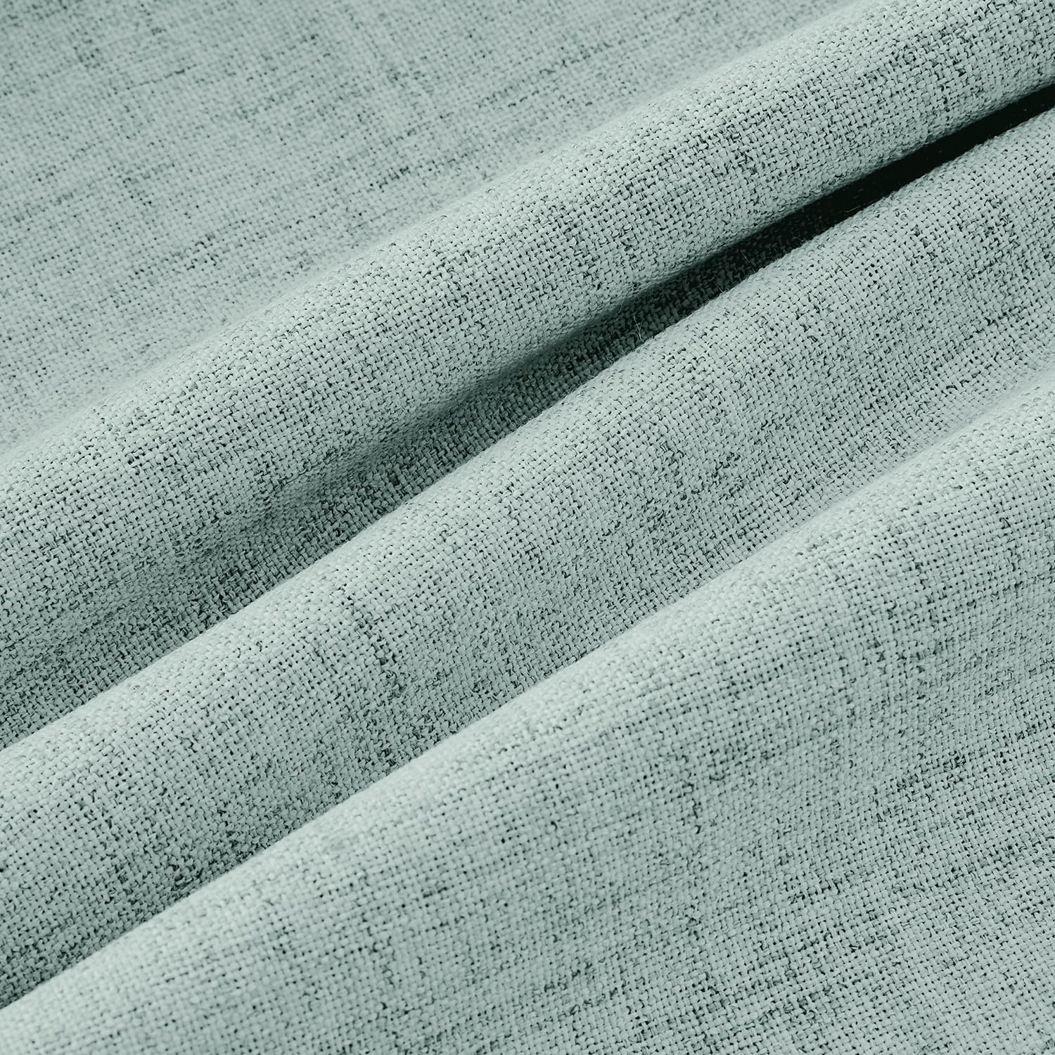 MIULEE 100% Blackout Linen Curtains 42 x 84 Inch Seafoam Green 2 Panels