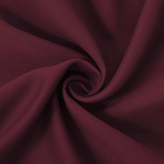 LEMOMO Burgundy Red Thermal Blackout Curtains/52 x 95 Inch/Set of 2 Panels Room Darkening Curtains for Bedroom