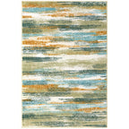 Lansny Modern Abstract Small Area Rug Indoor 3x5 Washable Rug Non-Slip Soft Entryway Rug Green Mustard Multi Kitchen Mats Thin Print Faux Wool Floor Carpet Throw Rugs for Entrance Bedroom Home Decor