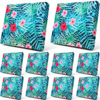 Newwiee 8Pcs Patio Cushion Covers Stretch Outdoor Cushion Cover Replacement for Patio Furniture Sofa Couch Slipcovers, Soft Flexibility Washable Furniture Protector(Fresh Floral,Fresh Color)