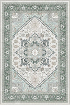 OPPODREAM Soft Throw Rugs 2x3, Small Washable Entryway Rugs 2 x 3 with Non Slip Backing, Low-Pile Faux Cashmere 2 x 3 Carpet, Green