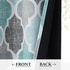 Beauoop Moroccan Valance Curtains for Kitchen Cafe Aqua Grey 52x18 1 Panel