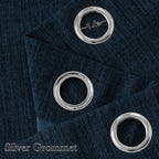 NICETOWN Faux Linen Navy Blue Blackout Curtains 84 inches Long for Living Room - Privacy Panels for Bedroom, Modern Farmhouse Style Easy Care Grommet Top, 2 Panels, W52 by L84