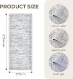 3x8 Runner Rug Non Slip Washable for Entryway, Vintage Hallway Runner for Front Porch, Laundry Room, Bedroom, Abstract Stain Resistant Thin Indoor Kitchen Mats for Floor(3'x8', Grey/Ivory)