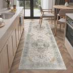 Madane Hallway Runner Rug - 2x5 Rug Runner Washable Runner Rugs Non-Slip Low-Pile Kitchen Runner Rug Laundry Room Rug Throw Carpet for Entrance Bedroom Living Room (2'x5', Light Taupe Brown)