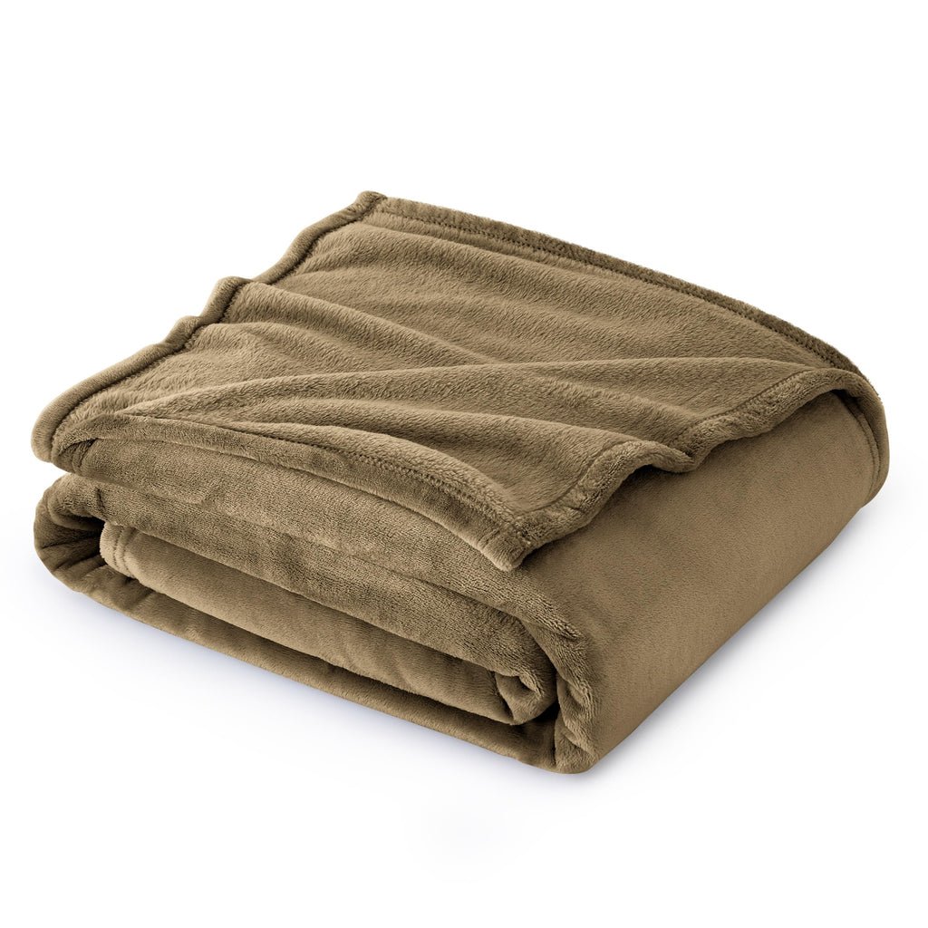 Bedsure GentleSoft Fleece Blanket Twin Size Camel - 300GSM Lightweight Plush Fuzzy Cozy Soft Warm Blanket for Bed, Sofa, Couch, Travel, Camping, 60x80 inches