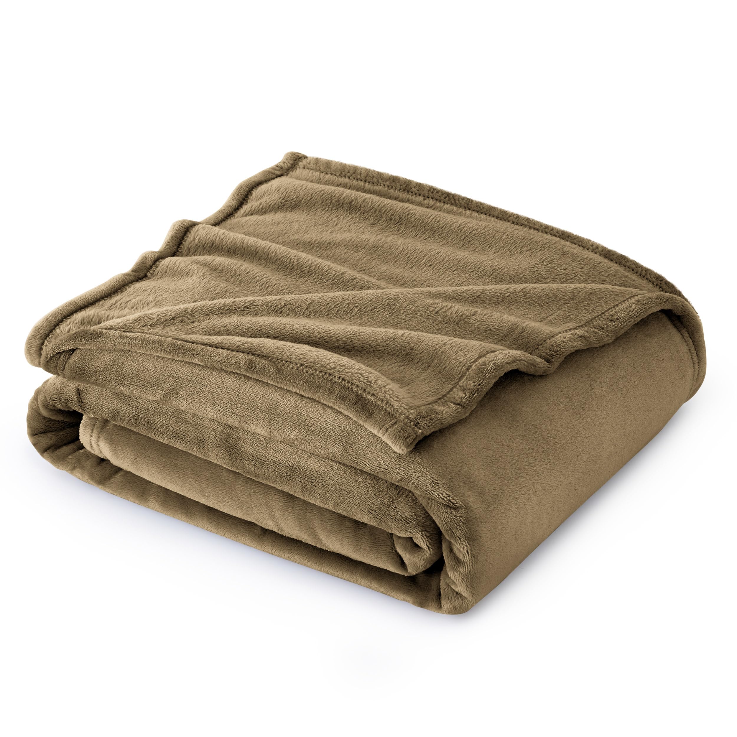 Bedsure GentleSoft Fleece Blanket Twin Size Camel - 300GSM Lightweight Plush Fuzzy Cozy Soft Warm Blanket for Bed, Sofa, Couch, Travel, Camping, 60x80 inches