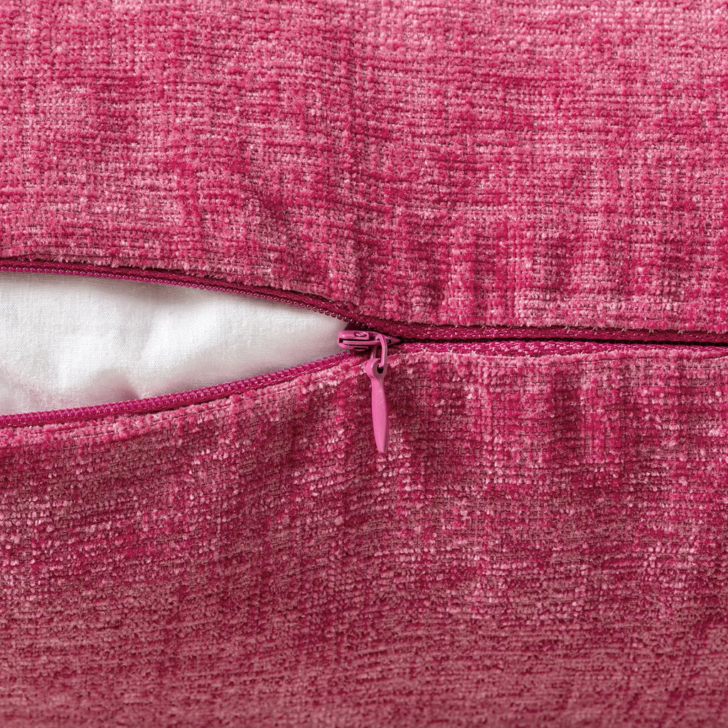 MIULEE Soft Chenille Throw Pillow Covers Hot Pink 18x18 Inch Pack of 2