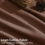 Extra Long Mocha Brown Linen Curtains 120 Inch for Living Room Rod Pocket Back Tab Light Filtering Semi Sheer Drapes Privacy High Ceiling Drapes for Vintage Rustic Farmhouse 52x120,2 Panels