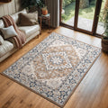 Lofus 3x5 Area Rugs for Living Room Bedroom, Small Carpet Floral Brown