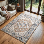 Lofus 3x5 Area Rugs for Living Room Bedroom, Small Carpet Floral Brown