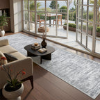 Restydon 2x12 Runner Rug Non Slip,Washable Hallway Runner Rug,Grey