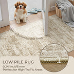 Restydon 5x7 Area Rugs for Living Room,Large Washable Rug,Brown