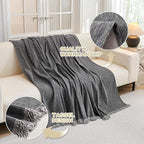 MYSKY HOME Couch Cover for Dogs, Washable Couch Covers, Non Slip Sofa Cover, Couch Cover 2 Cushion Sofa Dogs Furniture Protector with Tassels, Chenille Sofa Slipcover for Pets, 71"x118", Dark Grey