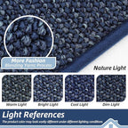 BEQHAUSE Kitchen Rugs and Mats 2PCS Non-Slip, 20"x32"+20"x48", Blue