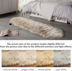 Arbosofe Ultra Soft Faux Fur Rug, Area Rugs, Beige Fluffy Shaggy Fur Rug for Bedroom & Living Room, Kids Room Decor, 2 x 6 Feet Sheepskin